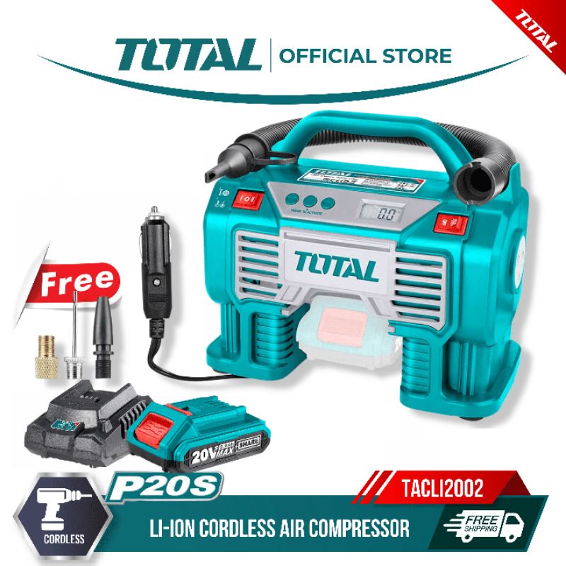 TOTAL COMPRESSEUR D'AIR AUTO A BATTERIE TACLI2002   