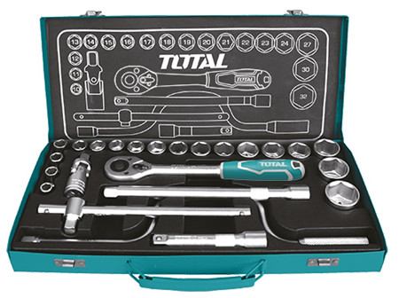 TOTAL JEU DE 24 DOUILLES 1/2" THT141253    D10-32