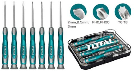 TOTAL JEU DE 7 TOURNEVIS DE PRECISION THT250726  