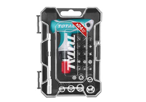 TOTAL JEU DE TOURNEVIS A POIGNEE EN T  TACSD30186    24PCS