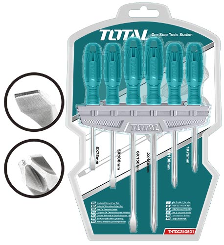 TOTAL JEU DE TOURNEVIS THTDC250601   X6PCS 