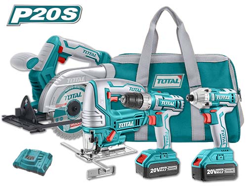 TOTAL COMBO 4 OUTILS A BATTERIE TCKLI2010   