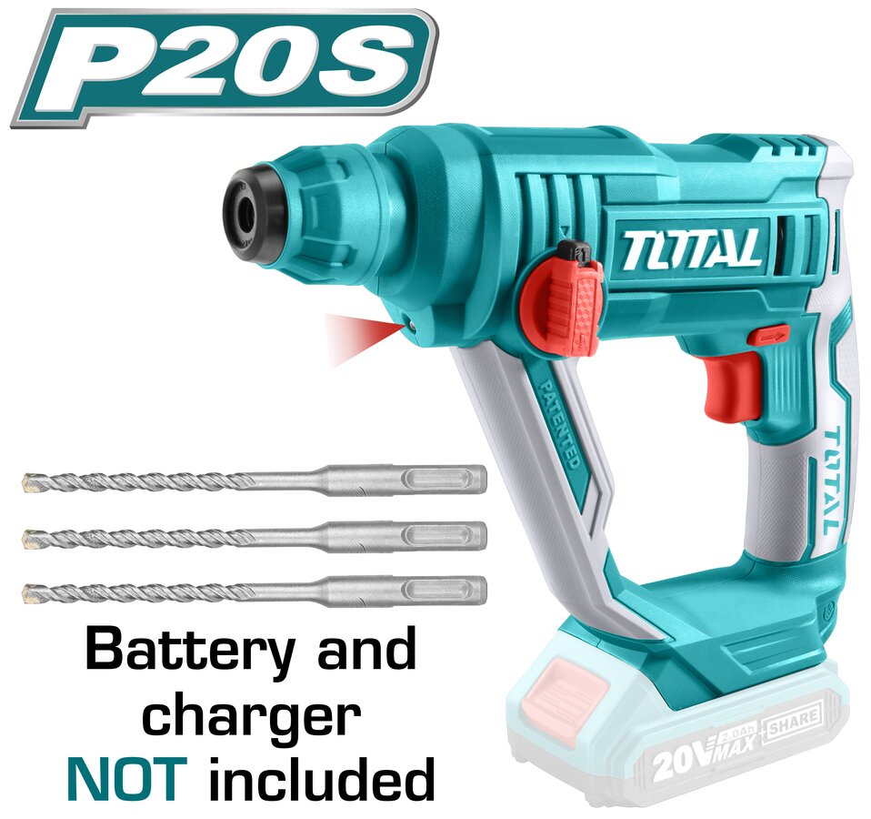 TOTAL MARTEAU PERFORATEUR A BATTERIE TRHLI1601   20V 1,5J