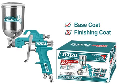 TOTAL PISTOLET PEINTURE BASE PNEUMATIQUE TAT10402   400CC