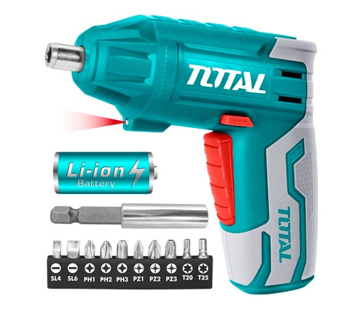 TOTAL TOURNEVIS A BATTERIE  4V TSDLI0401   180RPM