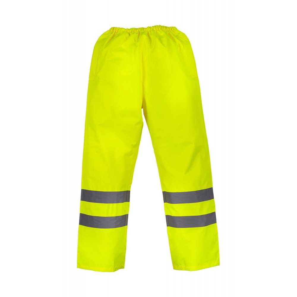 PANTALON DE TRAVAIL JAUNE AVEC BANDE REFLECHISSANTE