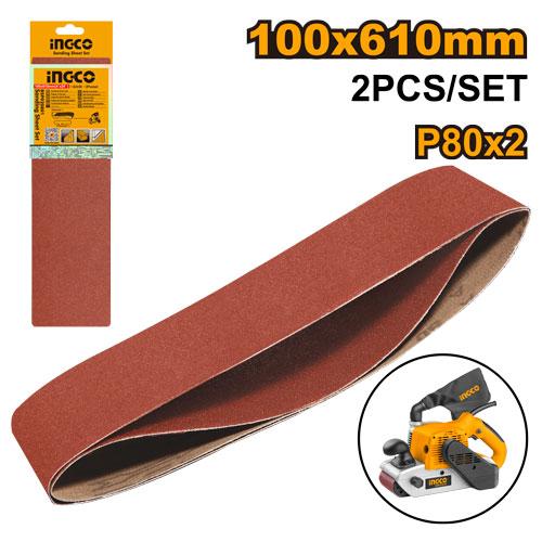 INGCO    JEU FEUILLES ABRASIVES POUR PONÇAGE 2PCS 100*610MM