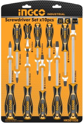 INGCO    SET DE 10 TOURNEVIS 