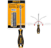 INGCO    TOURNEVIS - JEU DE 12 PIÈCES À MANCHE FLEXIBLE