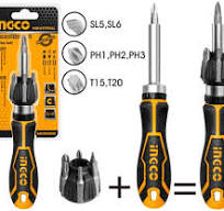 INGCO    TOURNEVIS À CLIQUET + 7 EMBOUTS