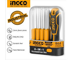 INGCO    SET DE TOURNEVIS INTERCHANGEABLES 9 PCS  