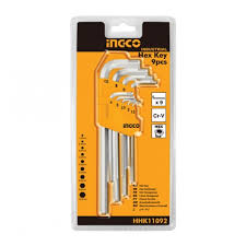 INGCO    CLÉS MÂLES HEX EXTRA LONG SET DE 9 PIÈCES 1.5-10MM