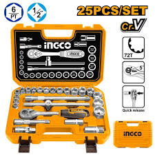 INGCO    SET DE DOUILLES 1/2 25PIÈCES
