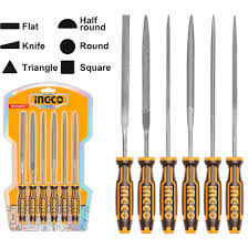 INGCO    SET DE 6 LIMES ACIER 140MM