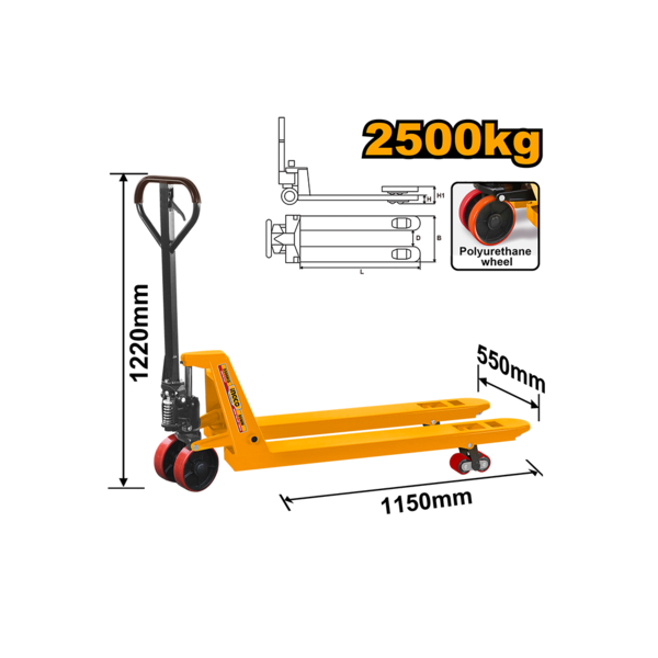 INGCO    TRANSPALETTE MANUEL 2500KG