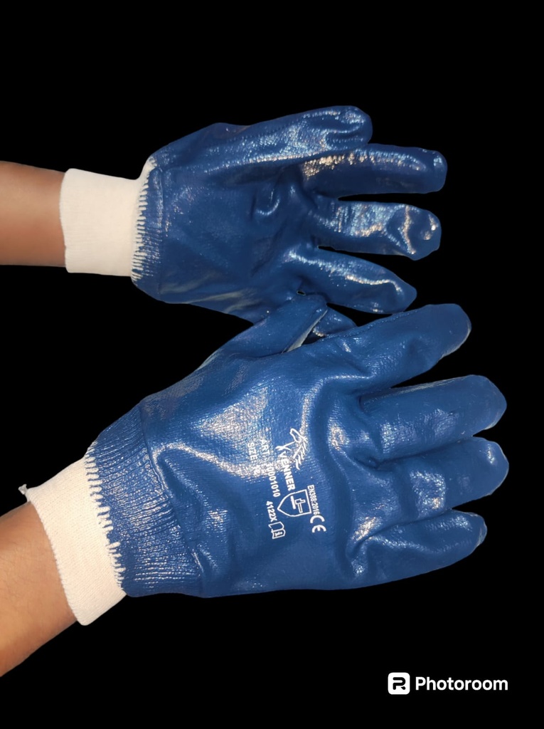 GANT DE MANUTENTION  BLEU /MANCHE BEIGE