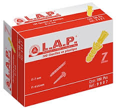 LAP BOITE A CHEVILLE EN PLASTIQUE ø 7    Ref  9907