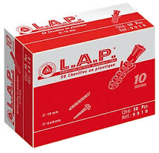 LAP BOITE A CHEVILLE EN PLASTIQUE ø 10    Ref  9910