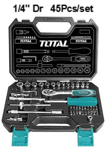 [_THT141451] TOTAL JEU DE 45 DOUILLES 1/4 " THT141451   1/4"   