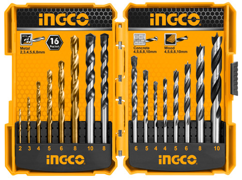 [AKSDB9165] INGCO    SET DE FORETS ET EMBOUTS  16 PIÈCES