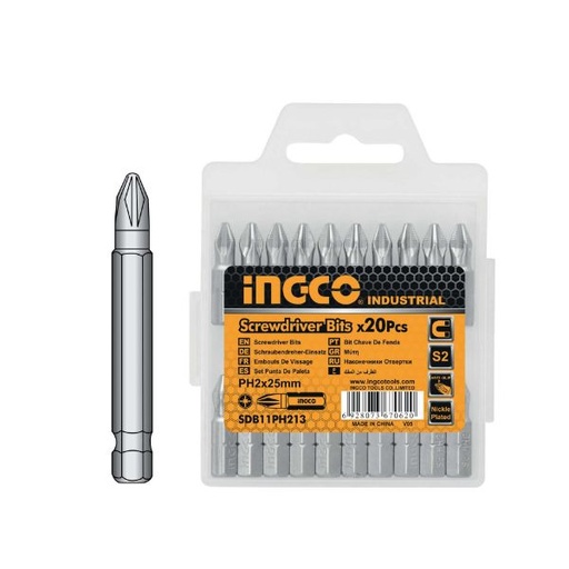 [SDB11PH223] INGCO    SET DE 10 EMBOUTS PH2