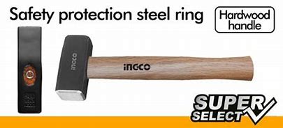 [HSTH041000] INGCO   MASSETTE 1KG POIGNÉE EN BOIS DUR SS
