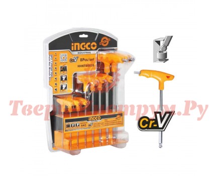 [HHKT80828] INGECO  JEU DE 8 CLÉS HEXAGONALES À POINTE SPHÉRIQUE T