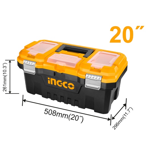 [PBX2002] INGCO    BOÎTE À OUTILS PVC CHARNIÈRES MÉTAL 20"
