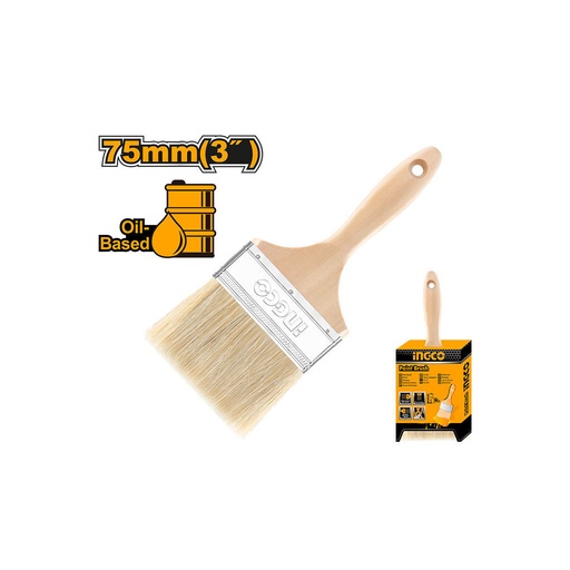 [CHPTB0503] INGCO    PINCEAU EN BOIS 75MM POUR PEINTURE À HUILE
LONGUEUR DES POILS: 64 MM