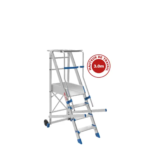 [OUTD-FORTEZ4] FORTEZZA ECHELLE AVEC PLATEFORME NORMEE 3MARCHES+1PF, 3m