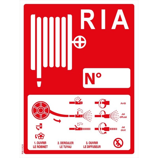 [RIA-PLAQ] PLAQUE POUR SIGNALISATION INCENDIE