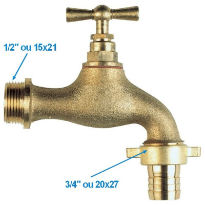 ROBINET D'ARROSAGE POLIE 1/2X 3/4  R00044 ROBIMED 